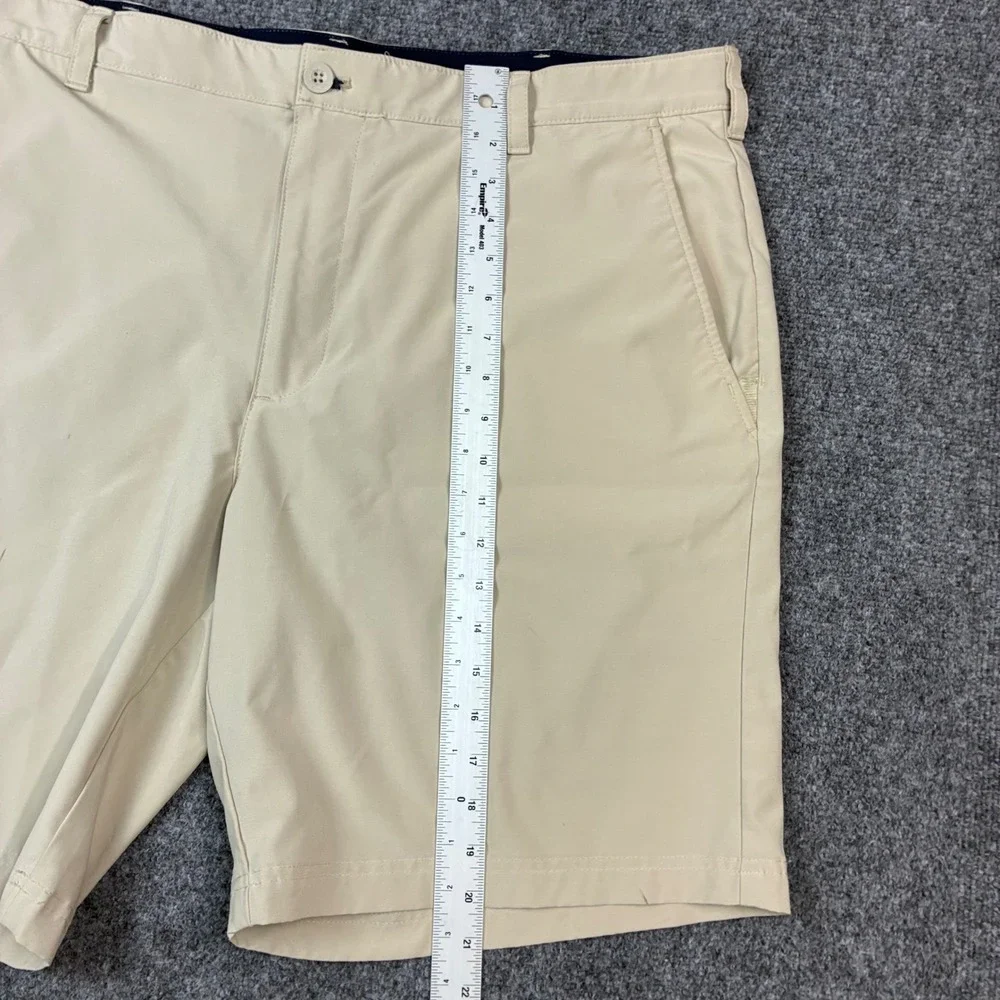 Izod Golf Mens Khaki Tan Flat Front Performance Shorts Size 42 Casual‎ Sport